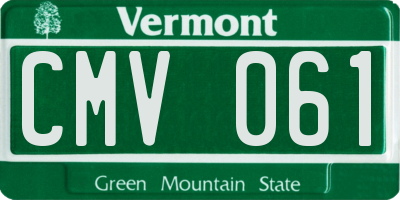 VT license plate CMV061