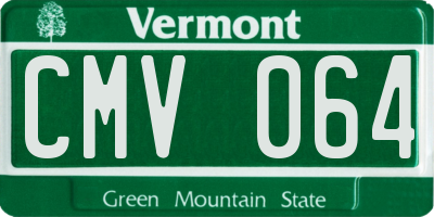VT license plate CMV064