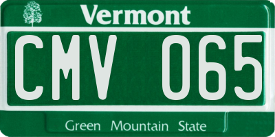 VT license plate CMV065