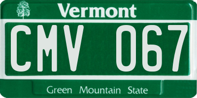VT license plate CMV067
