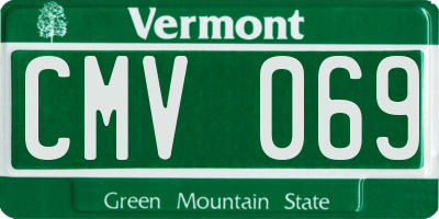 VT license plate CMV069