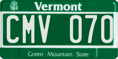 VT license plate CMV070