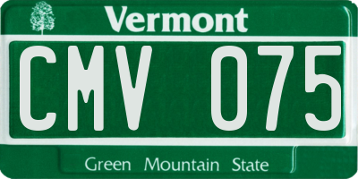 VT license plate CMV075