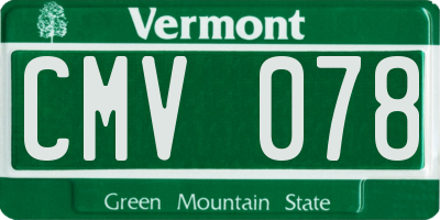 VT license plate CMV078