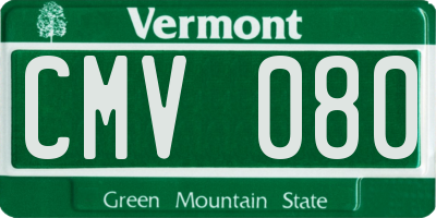 VT license plate CMV080