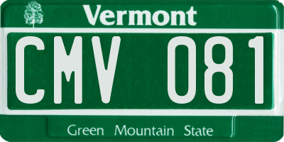 VT license plate CMV081