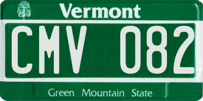 VT license plate CMV082
