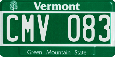 VT license plate CMV083