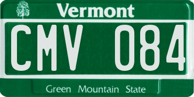 VT license plate CMV084