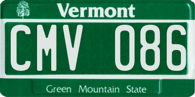 VT license plate CMV086