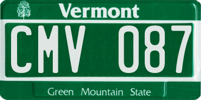 VT license plate CMV087