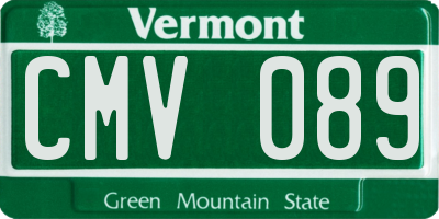 VT license plate CMV089