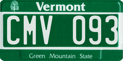 VT license plate CMV093