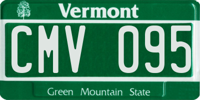 VT license plate CMV095