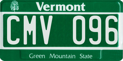 VT license plate CMV096