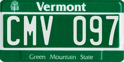 VT license plate CMV097