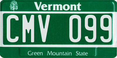 VT license plate CMV099