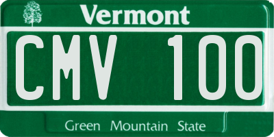 VT license plate CMV100