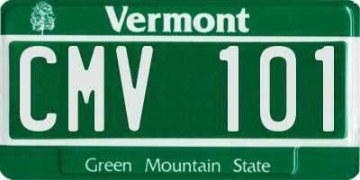 VT license plate CMV101
