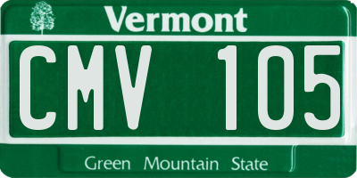 VT license plate CMV105