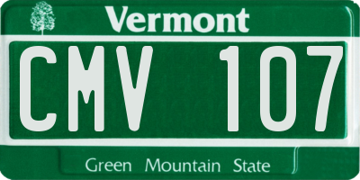 VT license plate CMV107