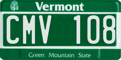 VT license plate CMV108