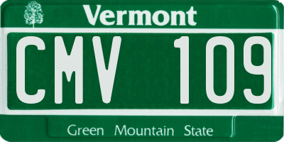 VT license plate CMV109
