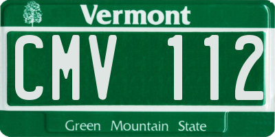 VT license plate CMV112
