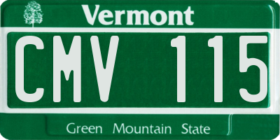 VT license plate CMV115