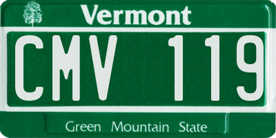 VT license plate CMV119