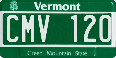 VT license plate CMV120