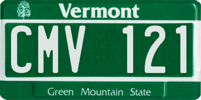 VT license plate CMV121