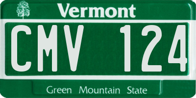 VT license plate CMV124