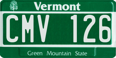 VT license plate CMV126