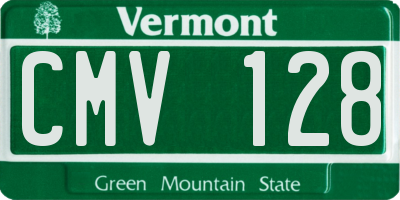 VT license plate CMV128