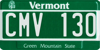 VT license plate CMV130
