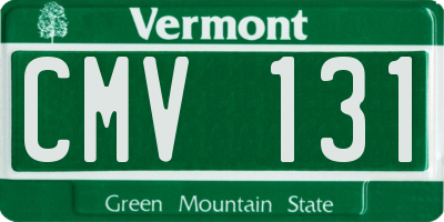 VT license plate CMV131