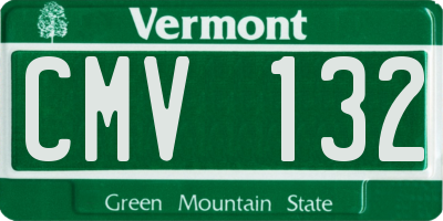 VT license plate CMV132