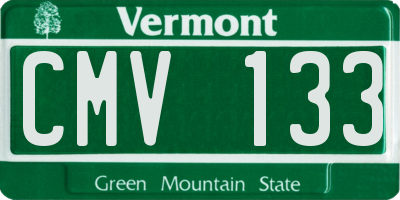VT license plate CMV133