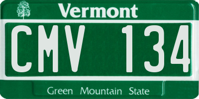 VT license plate CMV134