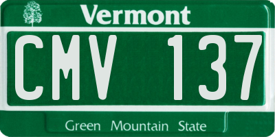 VT license plate CMV137