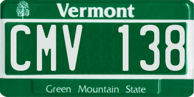 VT license plate CMV138