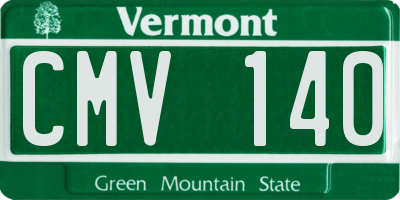 VT license plate CMV140