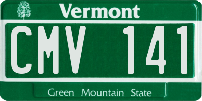 VT license plate CMV141