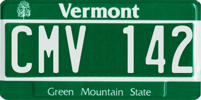 VT license plate CMV142