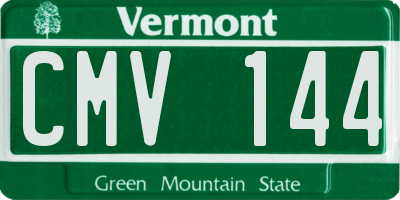 VT license plate CMV144