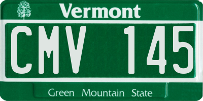 VT license plate CMV145