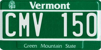 VT license plate CMV150