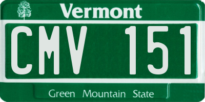 VT license plate CMV151