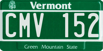 VT license plate CMV152